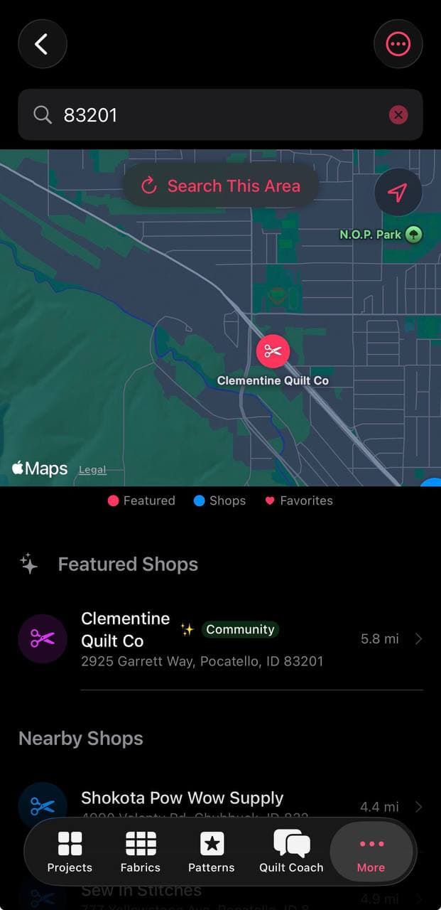 Shop & Longarmer Finder screenshot